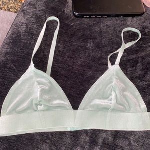 Urban Outfitters Velvet Bralette Mint Green